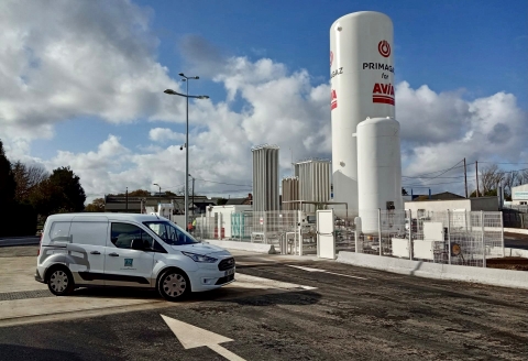 New LNG and CNG refuelling station in France.